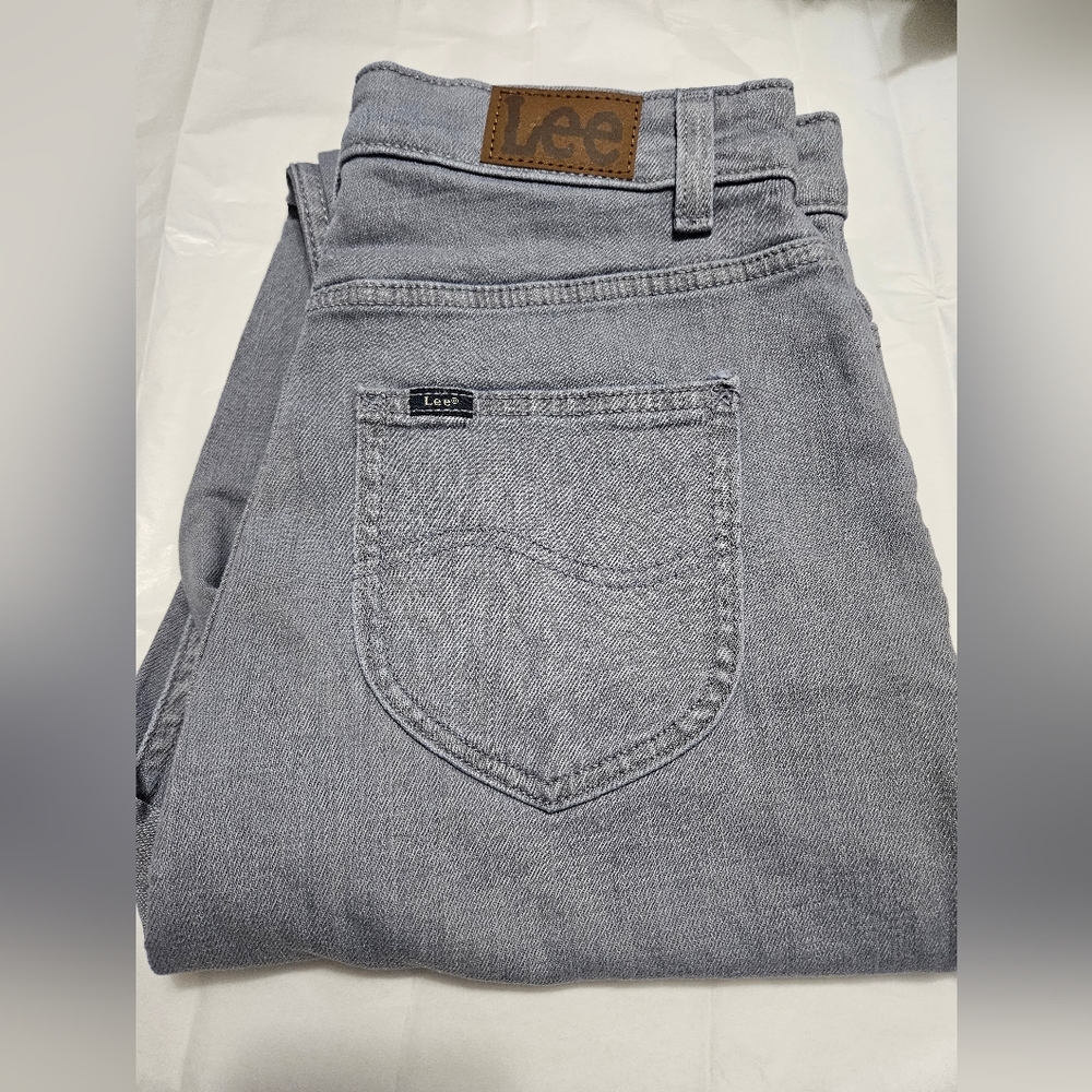 Lee Women's Gray Balloon Crop High Rise Relaxed Fit Jeans #W-04